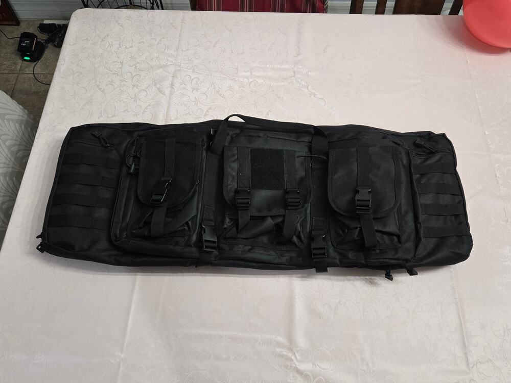 Large Tactical Double Case Soft Bag Backpack MOLLE Black New